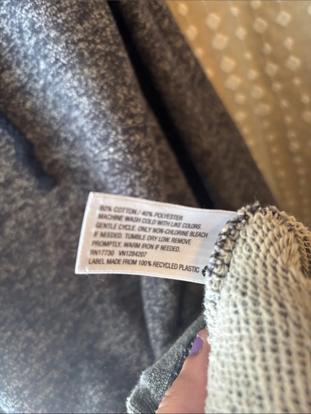 Mossimo Heather Navy Pullover Hoodie - Picture 4 of 5